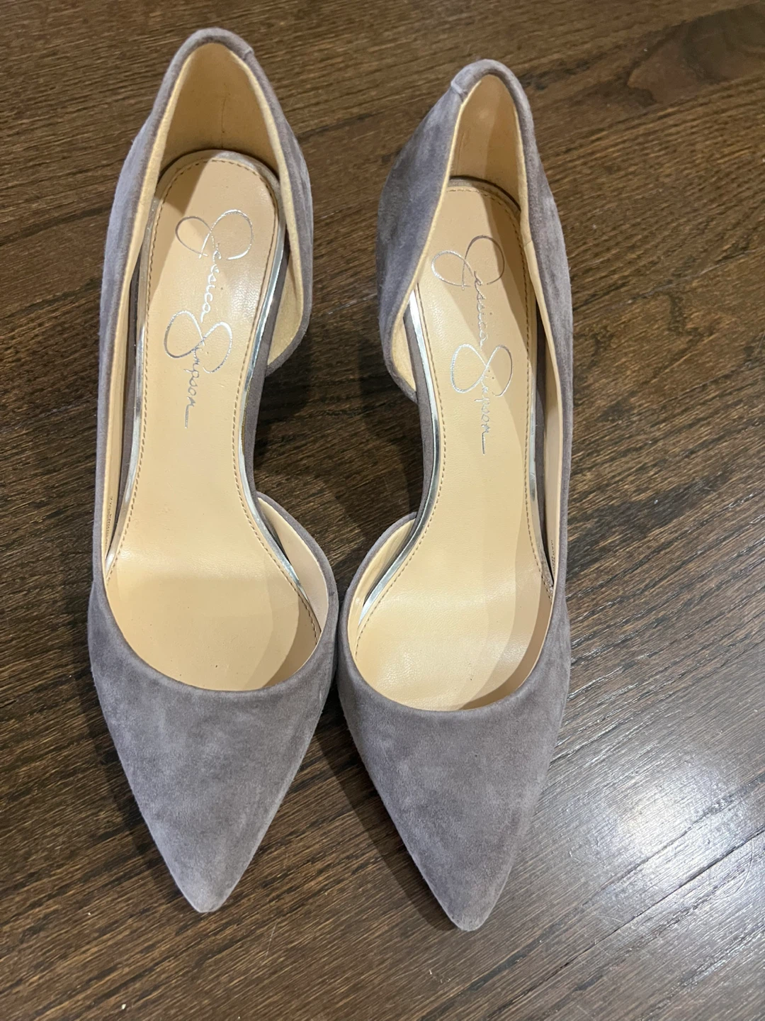 Jessica Simpson Gray Suede D'Orsay Heels - photo 3