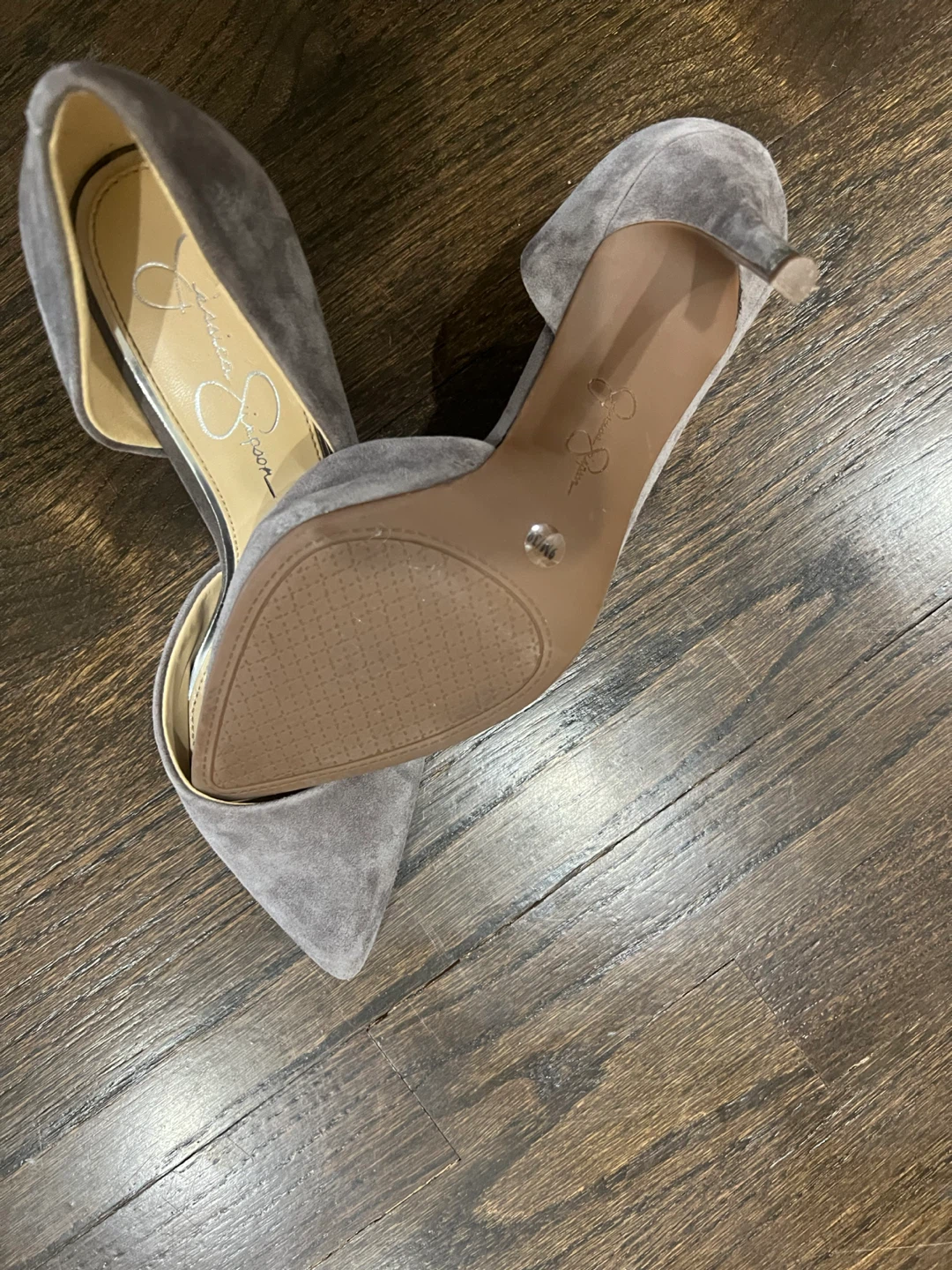 Jessica Simpson Gray Suede D'Orsay Heels - photo 4