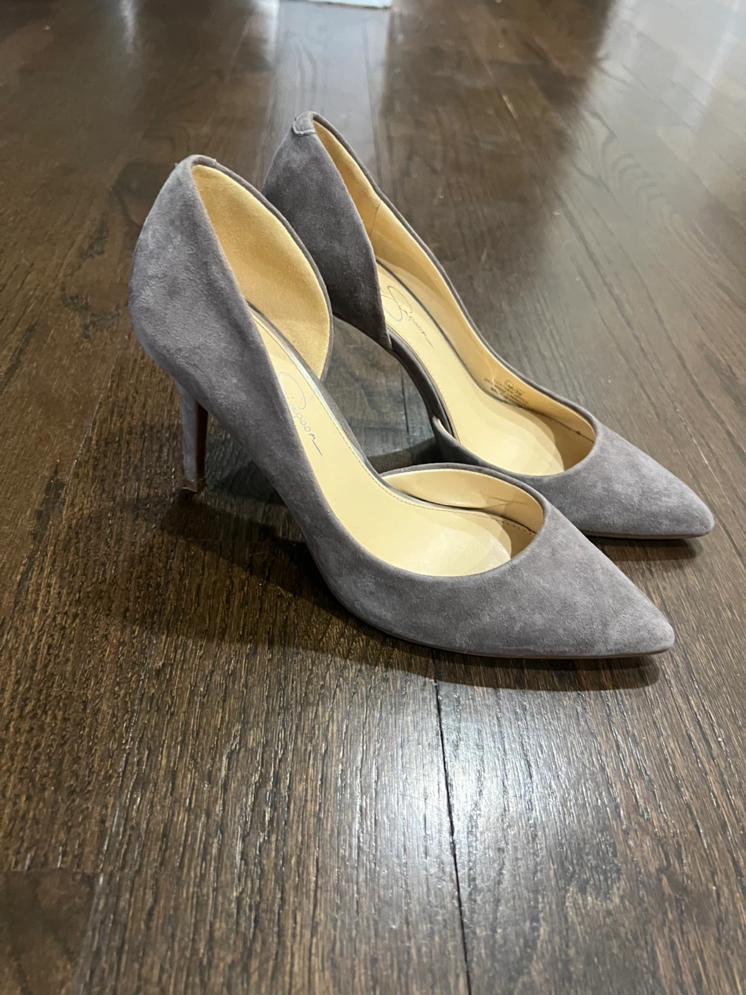 Jessica Simpson Gray Suede D'Orsay Heels - photo 5