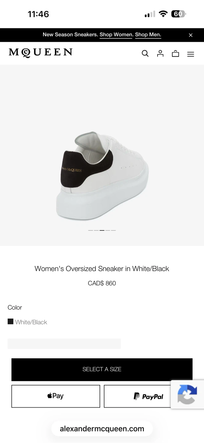 WOMEN SIZE 6/36 ALEXANDER MCQUEEN OVERSIZED SNEAKER SHOES - photo 3