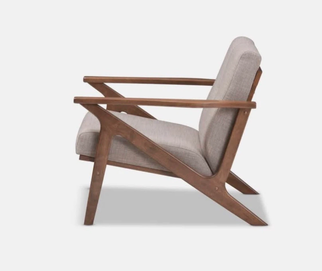 New Mid Century Modern Wood Tufted Lounge Chair - photo 4