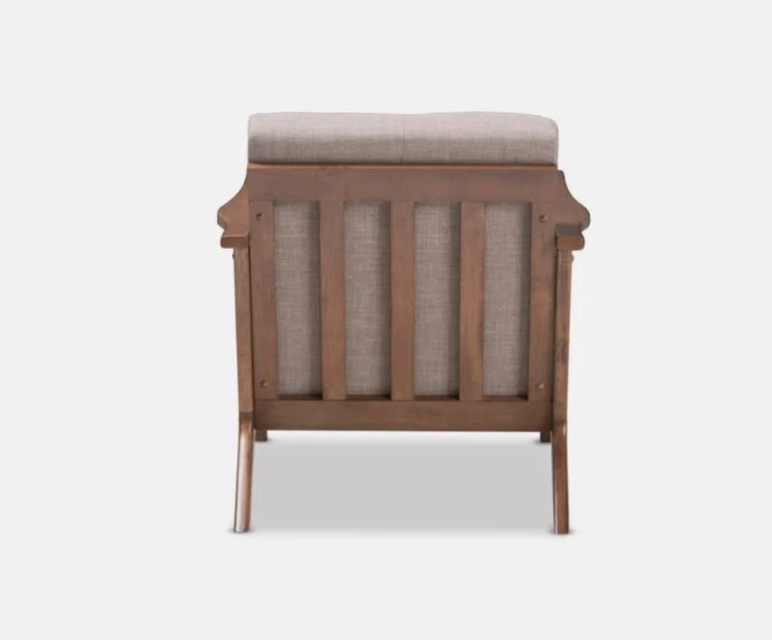 New Mid Century Modern Wood Tufted Lounge Chair - photo 5