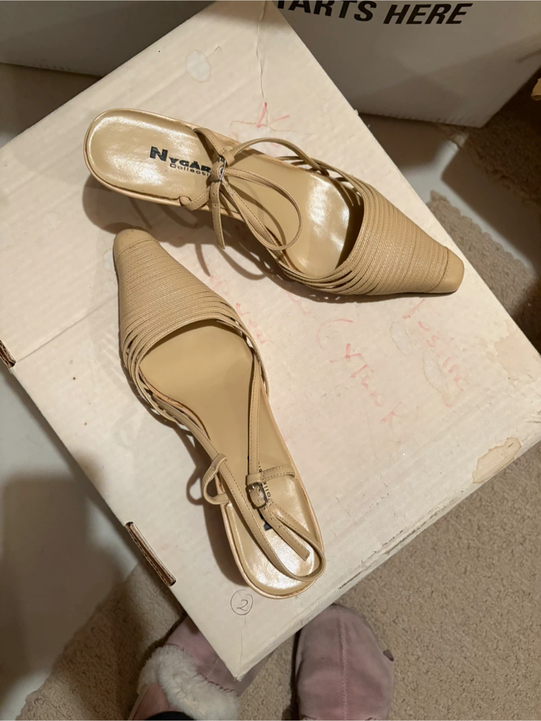 Tan Suede Peep Toe Heels - photo 4