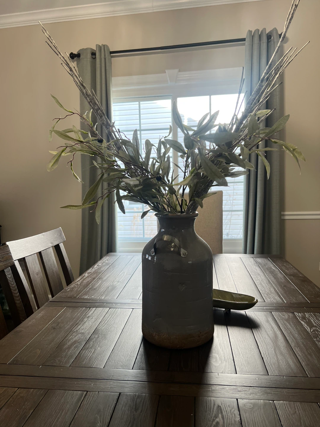 Gray Ceramic Jug Vase with Handles - photo 2