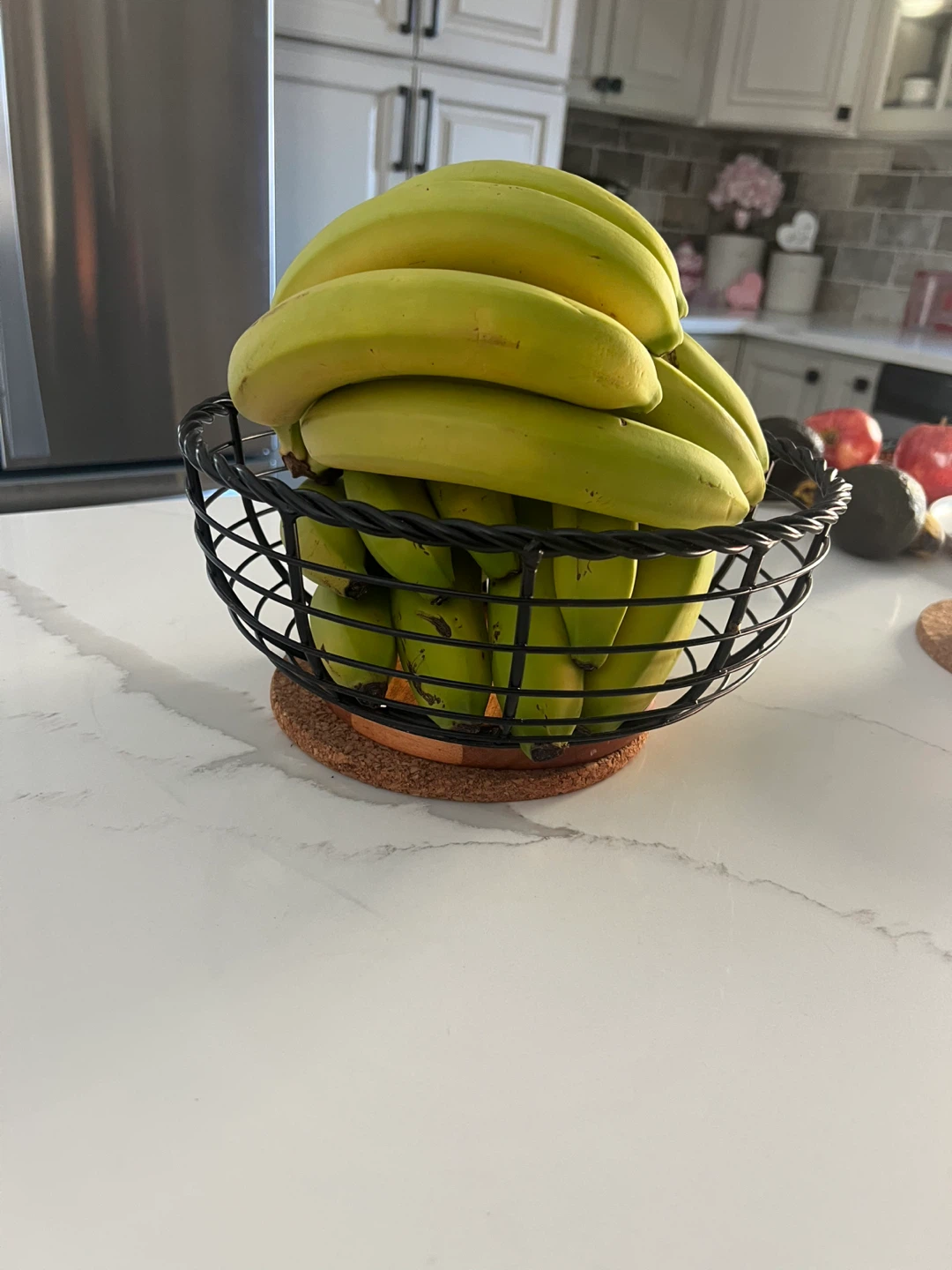 Wire Fruit Basket with Wood Base - photo 2