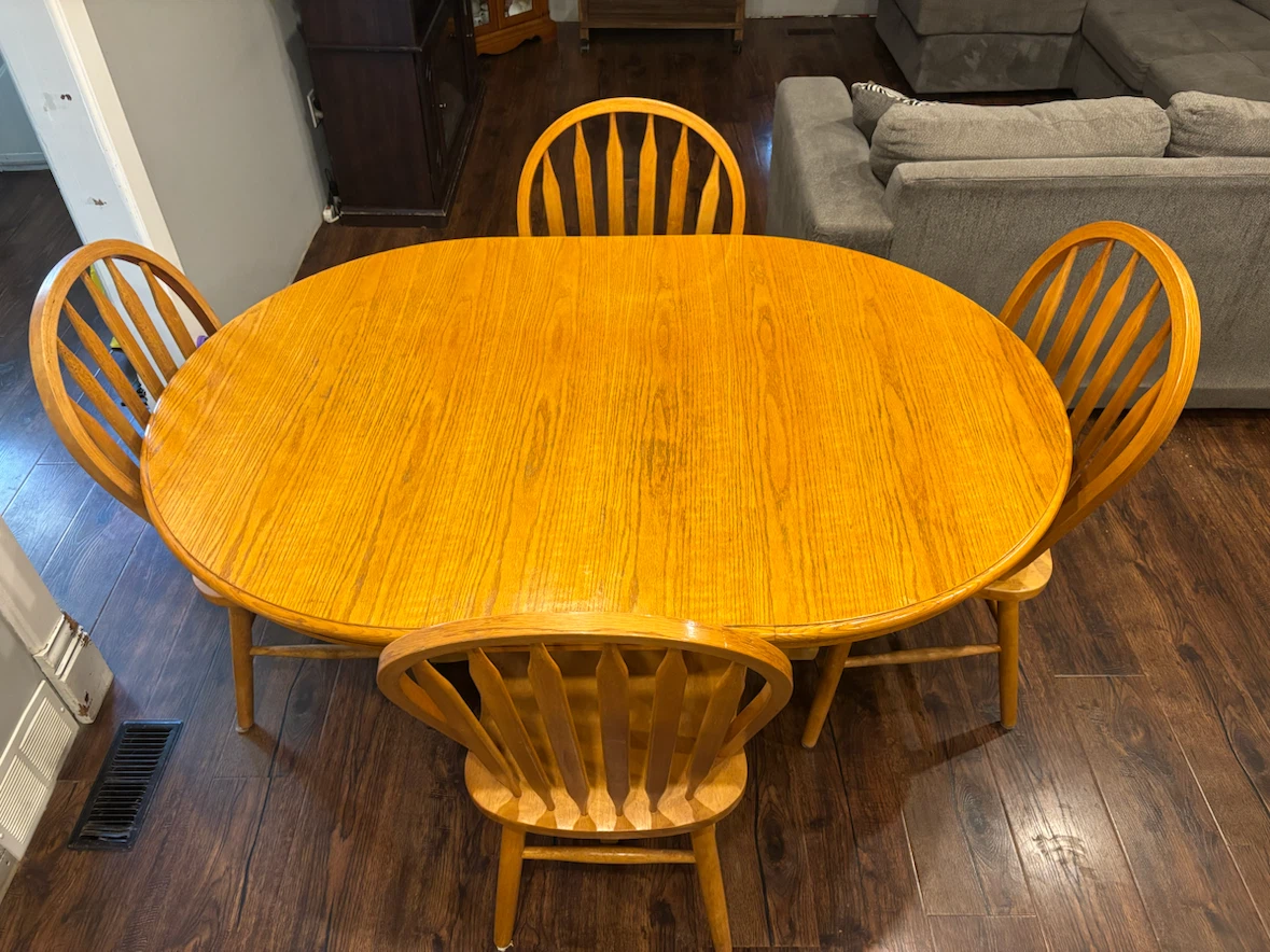 Wooden Dining Table and 4 Chairs Set - photo 2