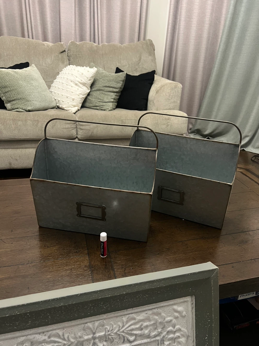 Galvanized Metal Storage Bins (Set of 2)