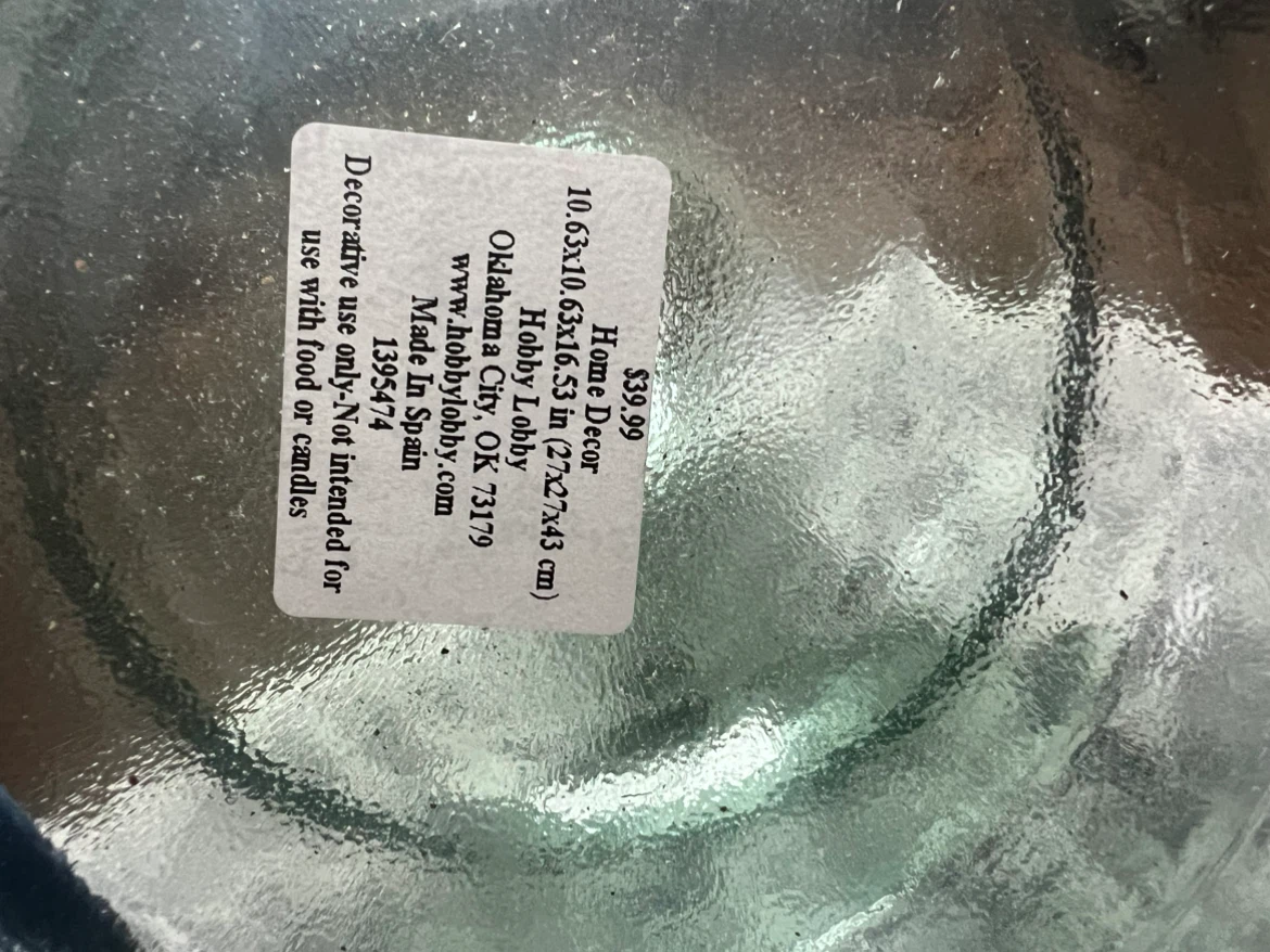Hobby Lobby Decorative Glass Bottle - photo 2