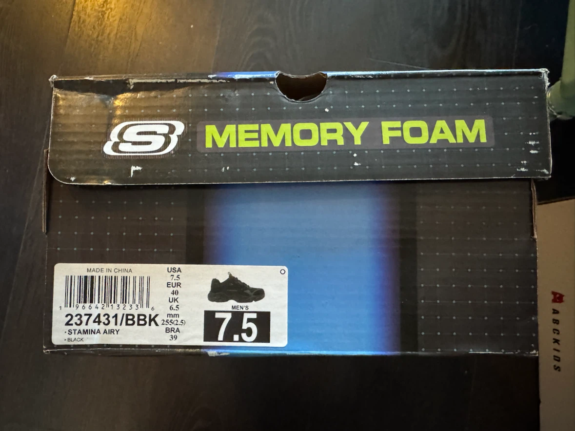 Skechers Men's Memory Foam "Stamina Airy" Shoes - Black - photo 3