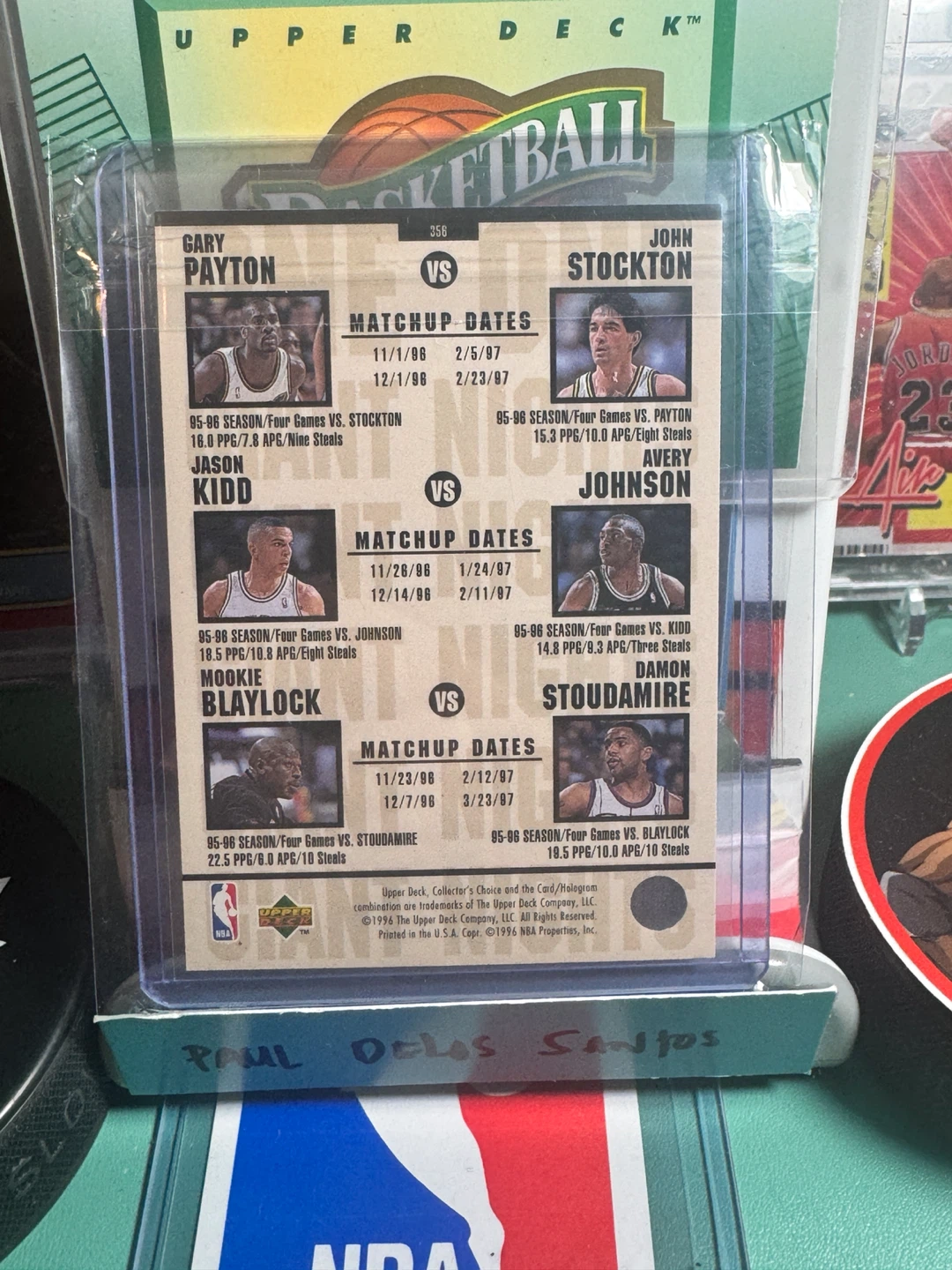 1996-1997 Upper Deck One On One Basketball Card - photo 3