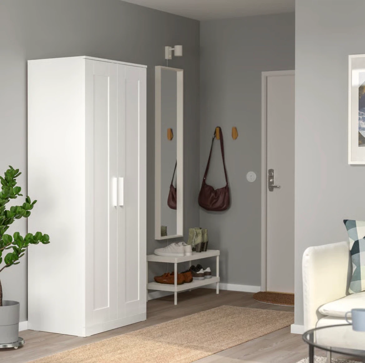 IKEA BRIMNES Wardrobe 2 Doors White 78x50x190 cm - photo 2