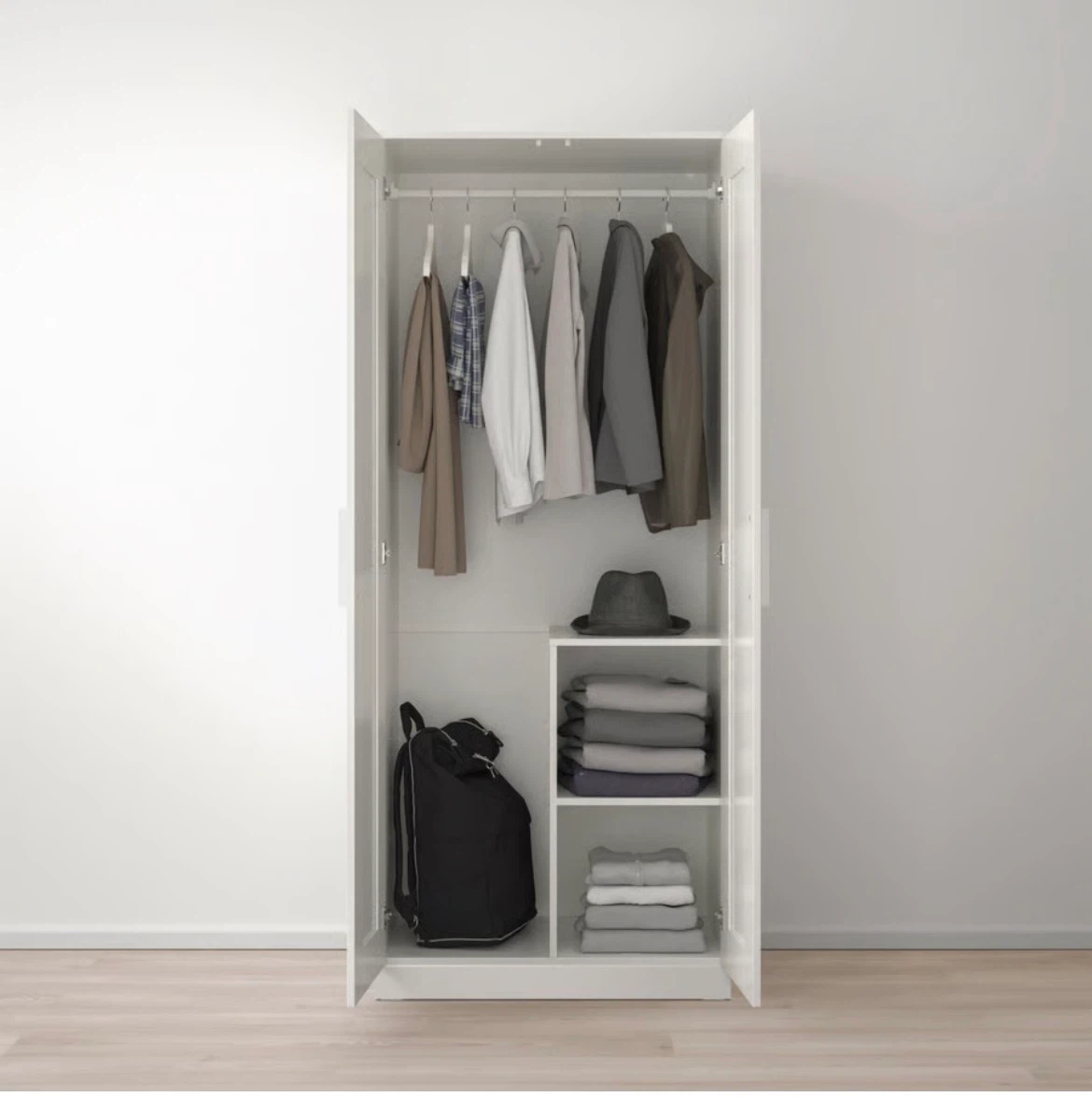 IKEA BRIMNES Wardrobe 2 Doors White 78x50x190 cm - photo 3
