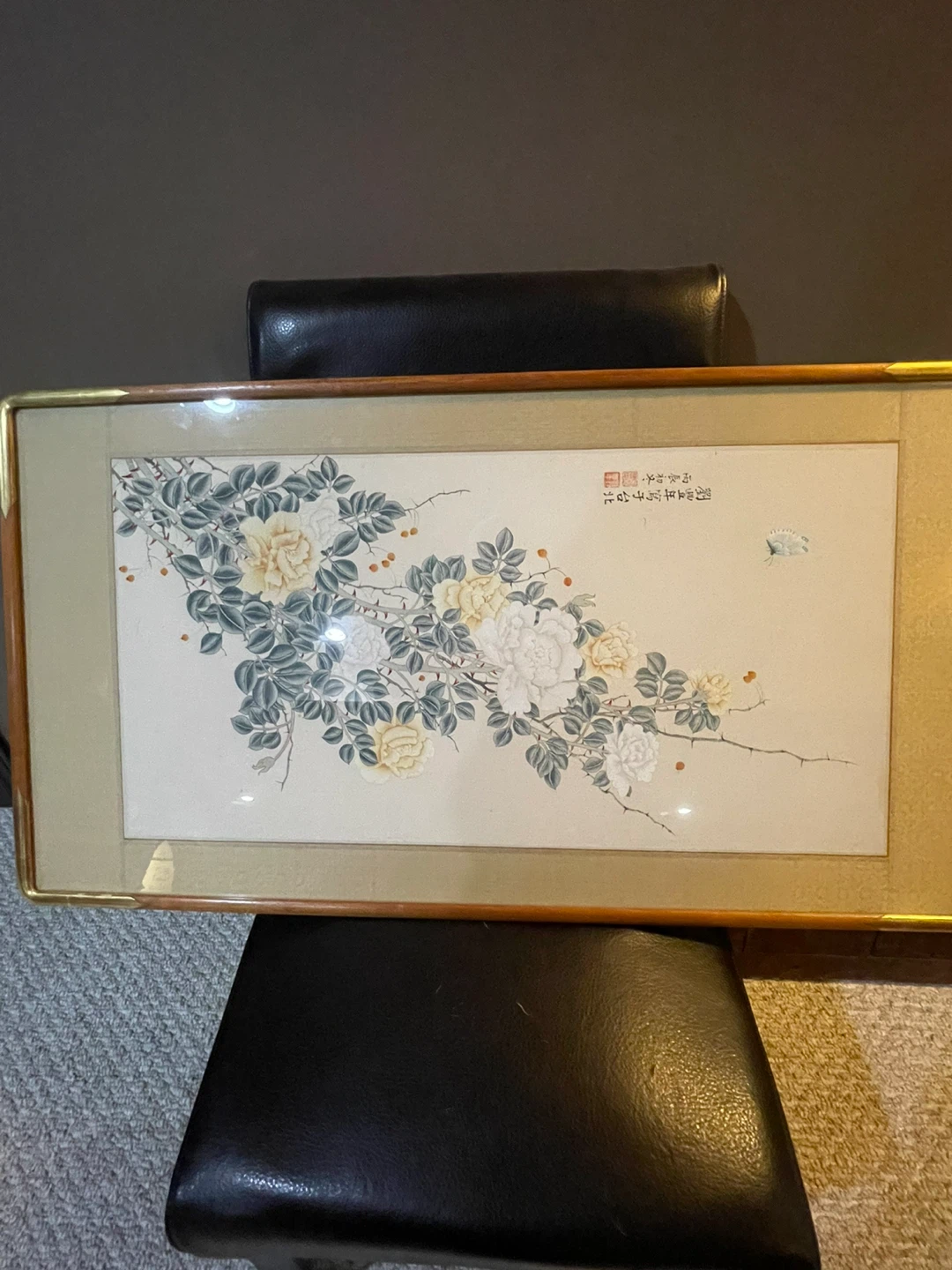 Framed Vintage Floral Artwork