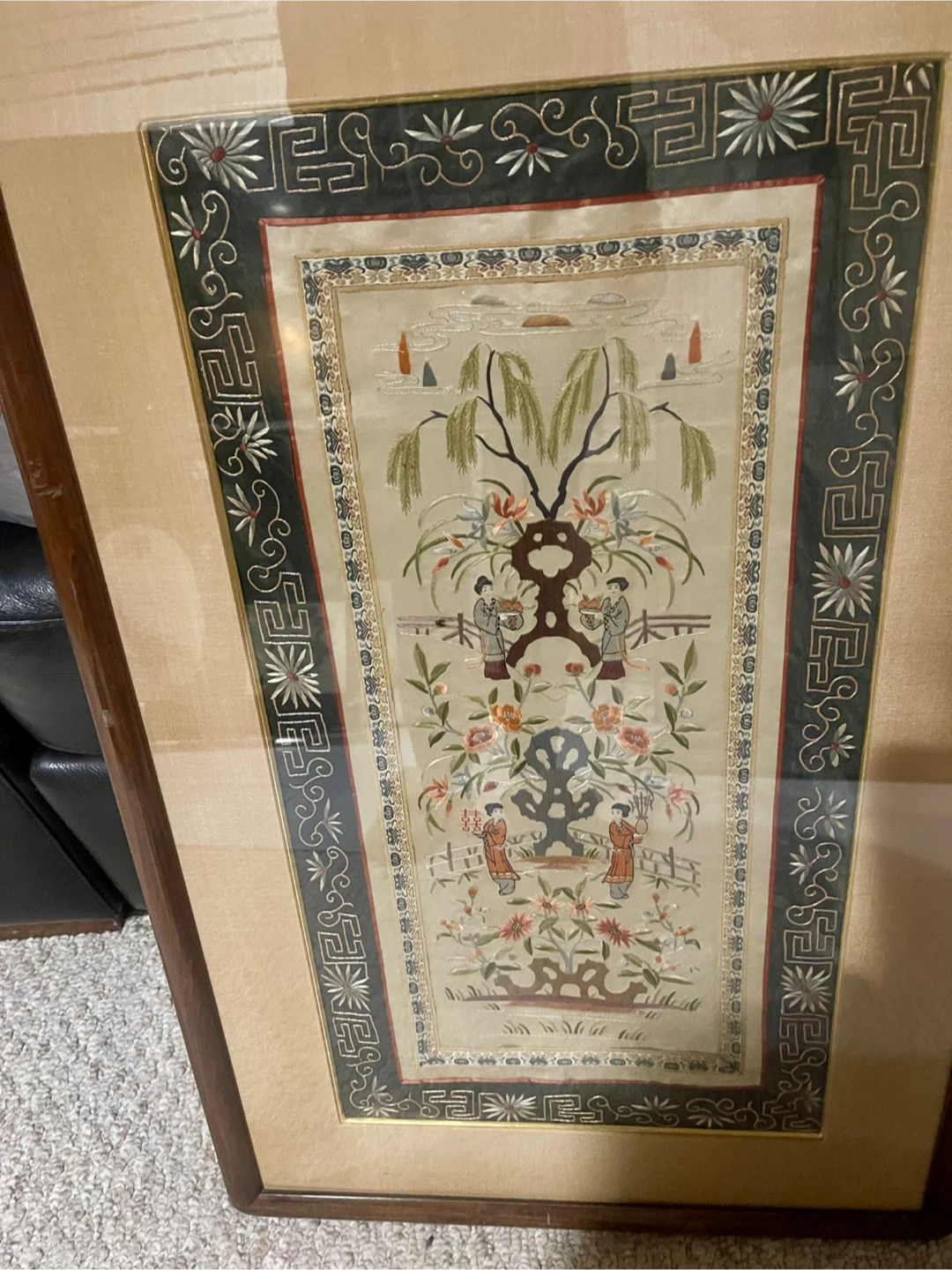 Framed Silk Embroidery Wall Art