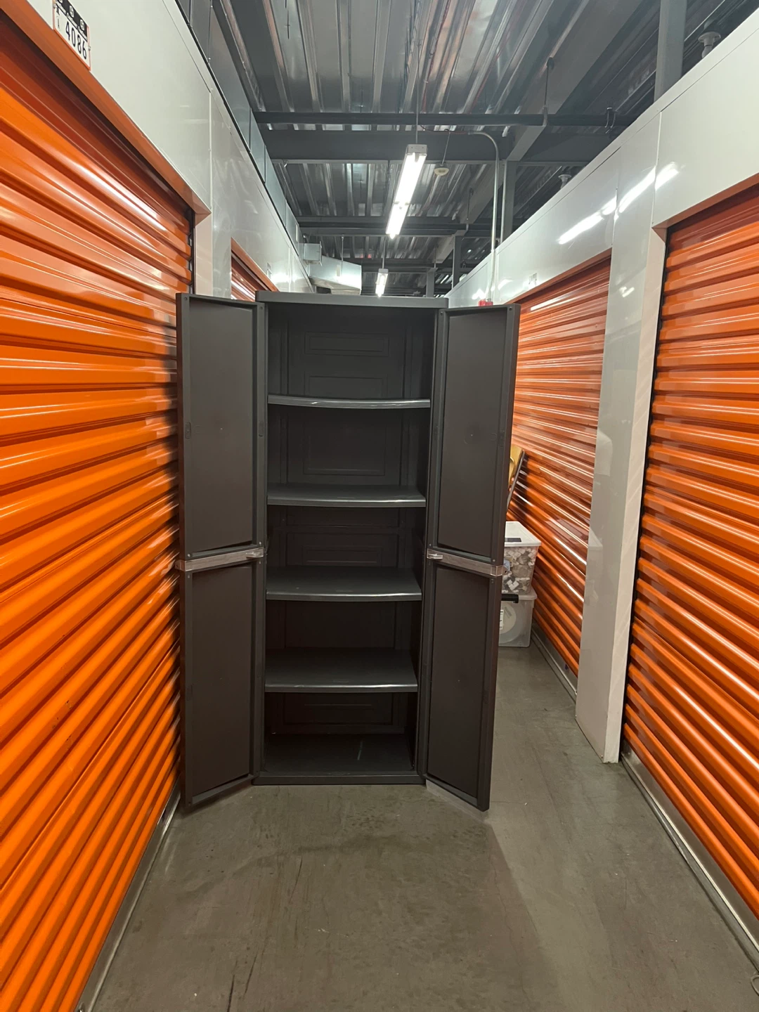 Dark Gray Plastic Storage Cabinet with Shelves - photo 2