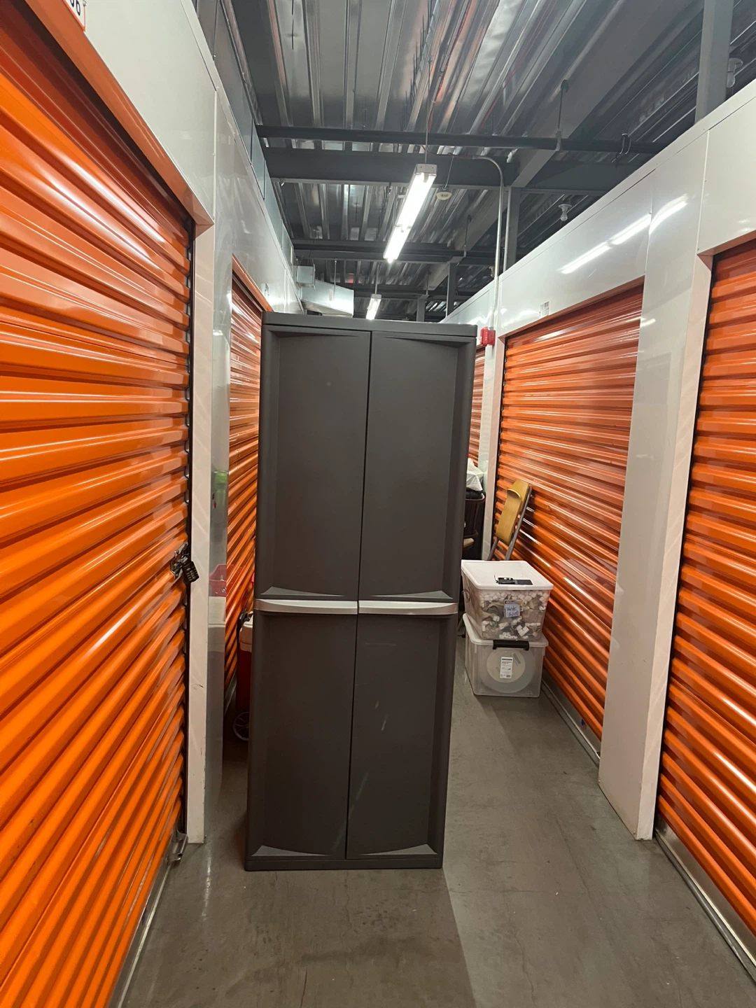 Dark Gray Plastic Storage Cabinet with Shelves - photo 3