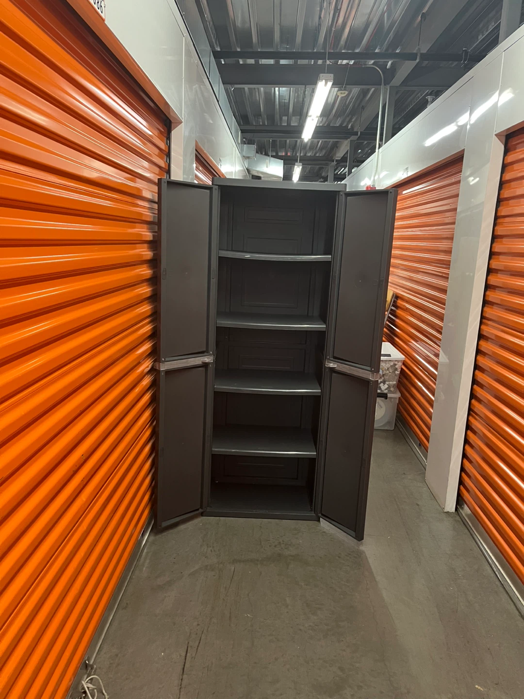 Dark Gray Plastic Storage Cabinet with Shelves - photo 4