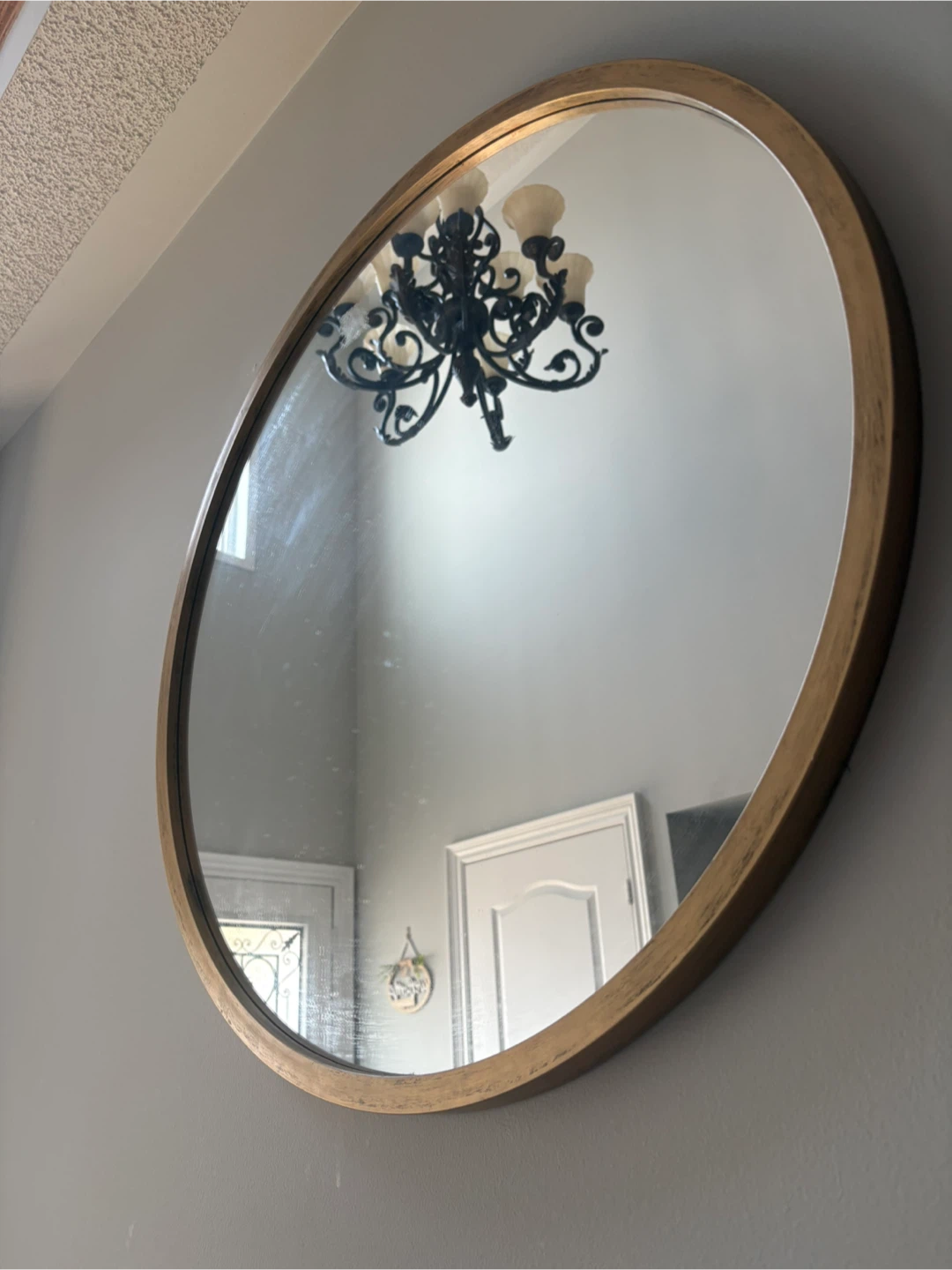 Round Wall Mirror with Gold Frame - photo 2