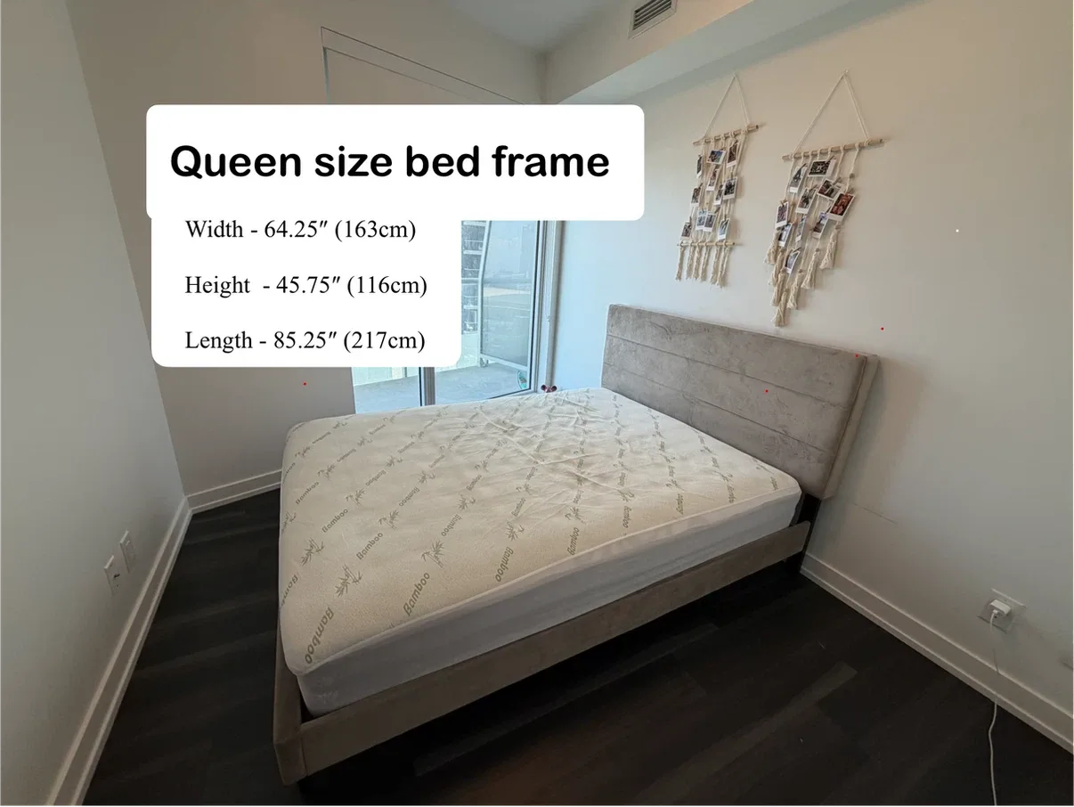 Queen Size Bed Frame with Headboard