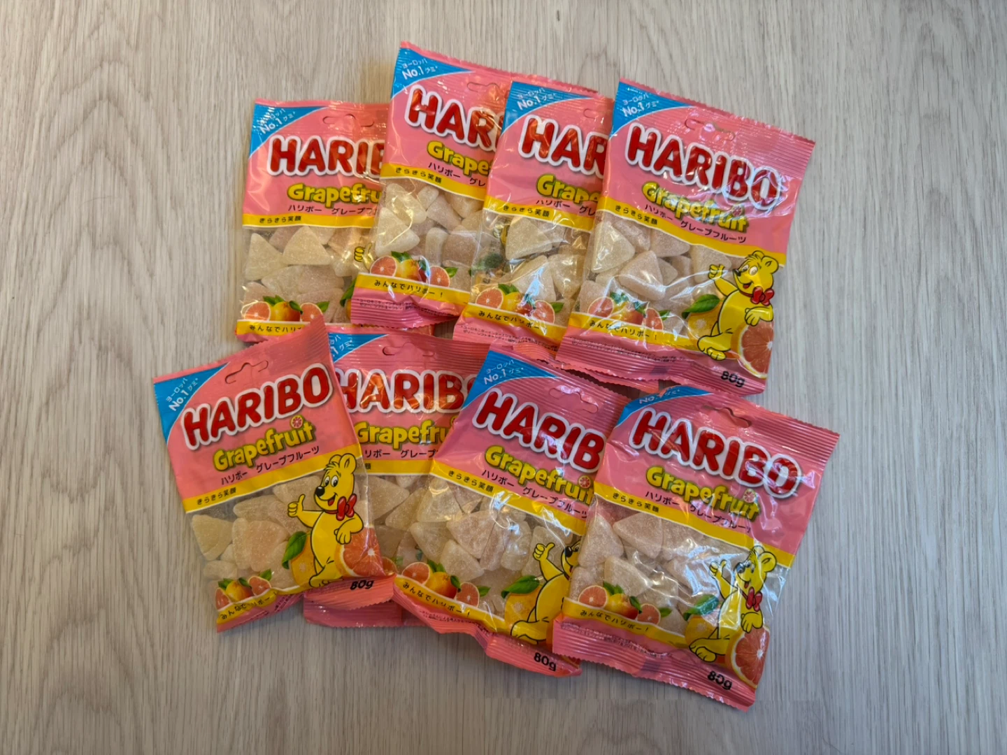 Haribo Grapefruit Gummy Candy 80g x 8 Bags