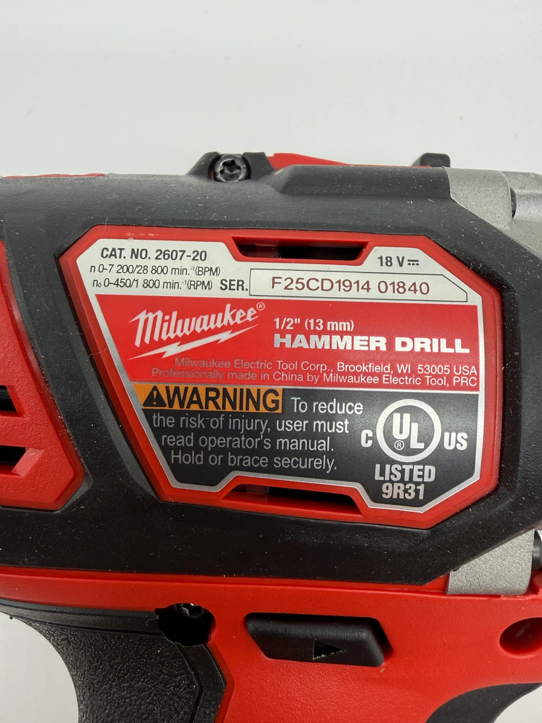 Milwaukee M18 18V Cordless Compact 1/2-in. Hammer Drill 2607-20 - photo 3