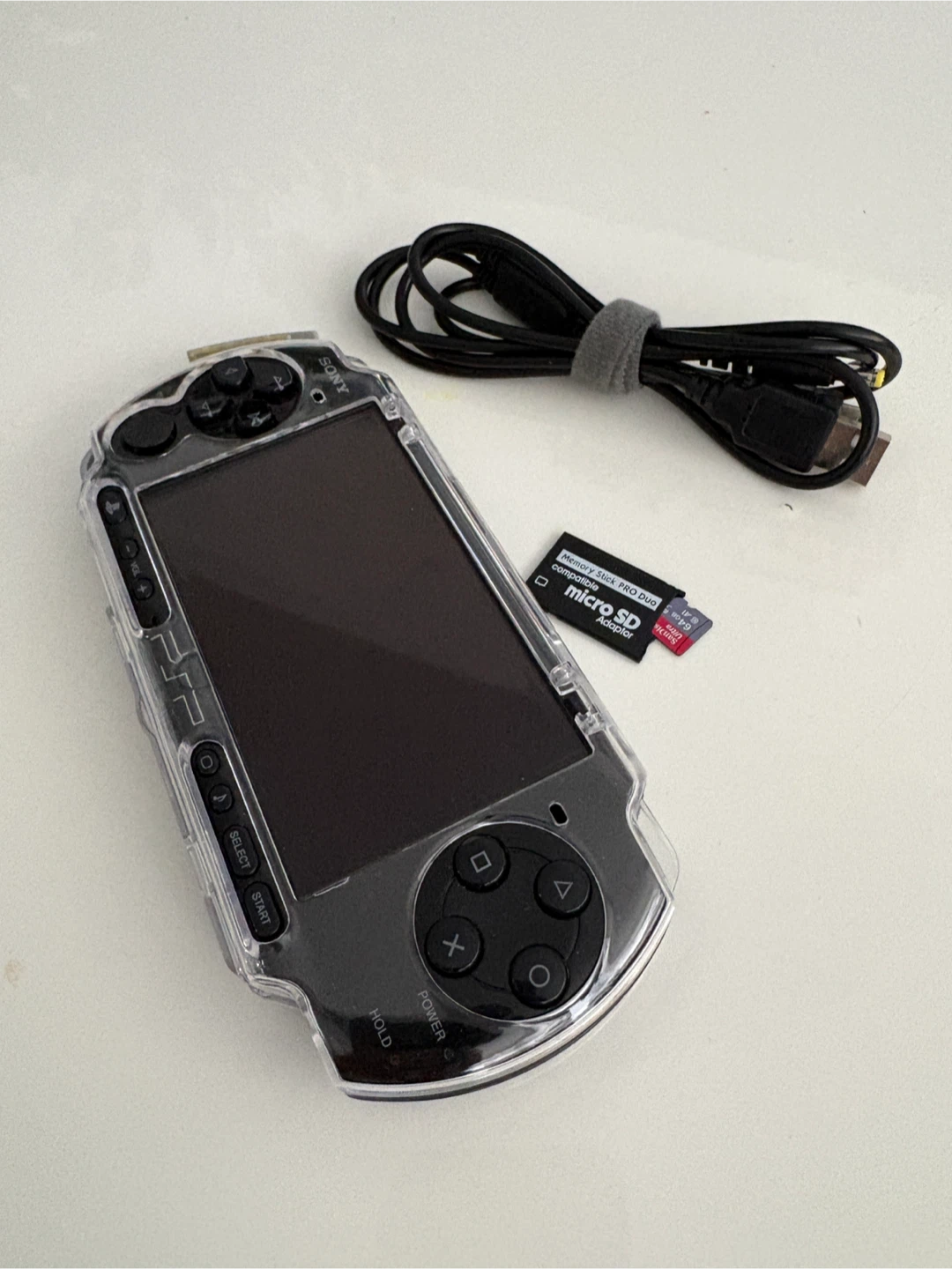 Modded Sony PSP - Clear Shell + 64GB Storage Bundle