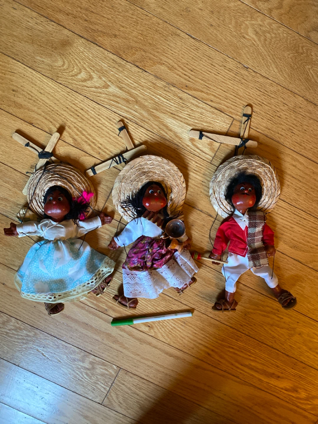Set of 3 Mexican Style Puppets