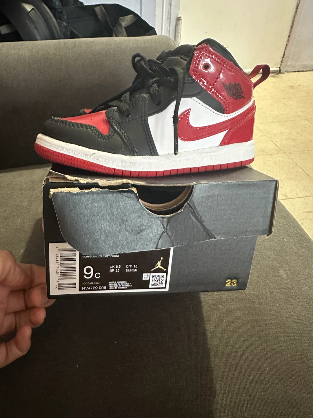 Jordan 1 Mid (TD) SE 'Varsity Red' - Size 9C