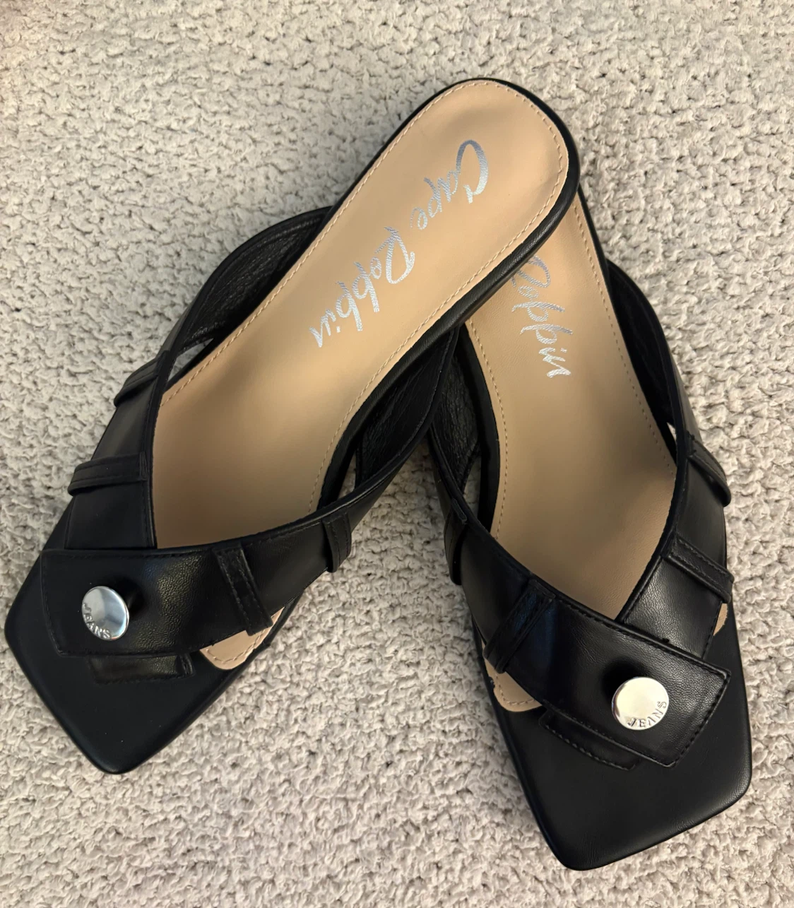 Cape Robbin Black Slip-On Mules