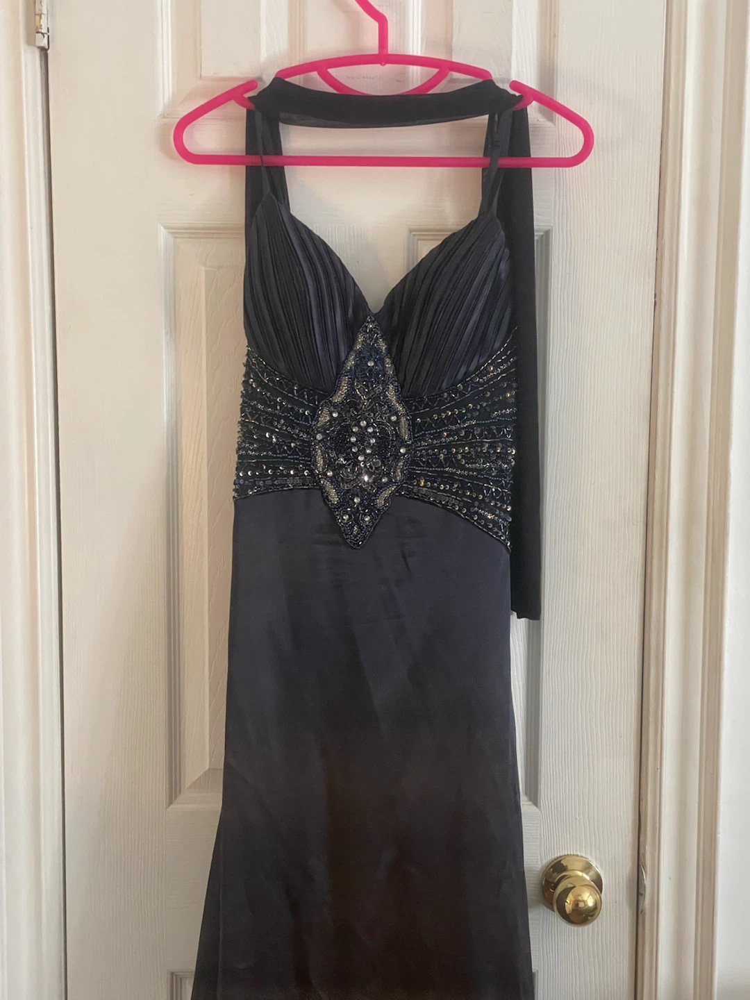 Le Chateau Beaded Halter Evening Gown
