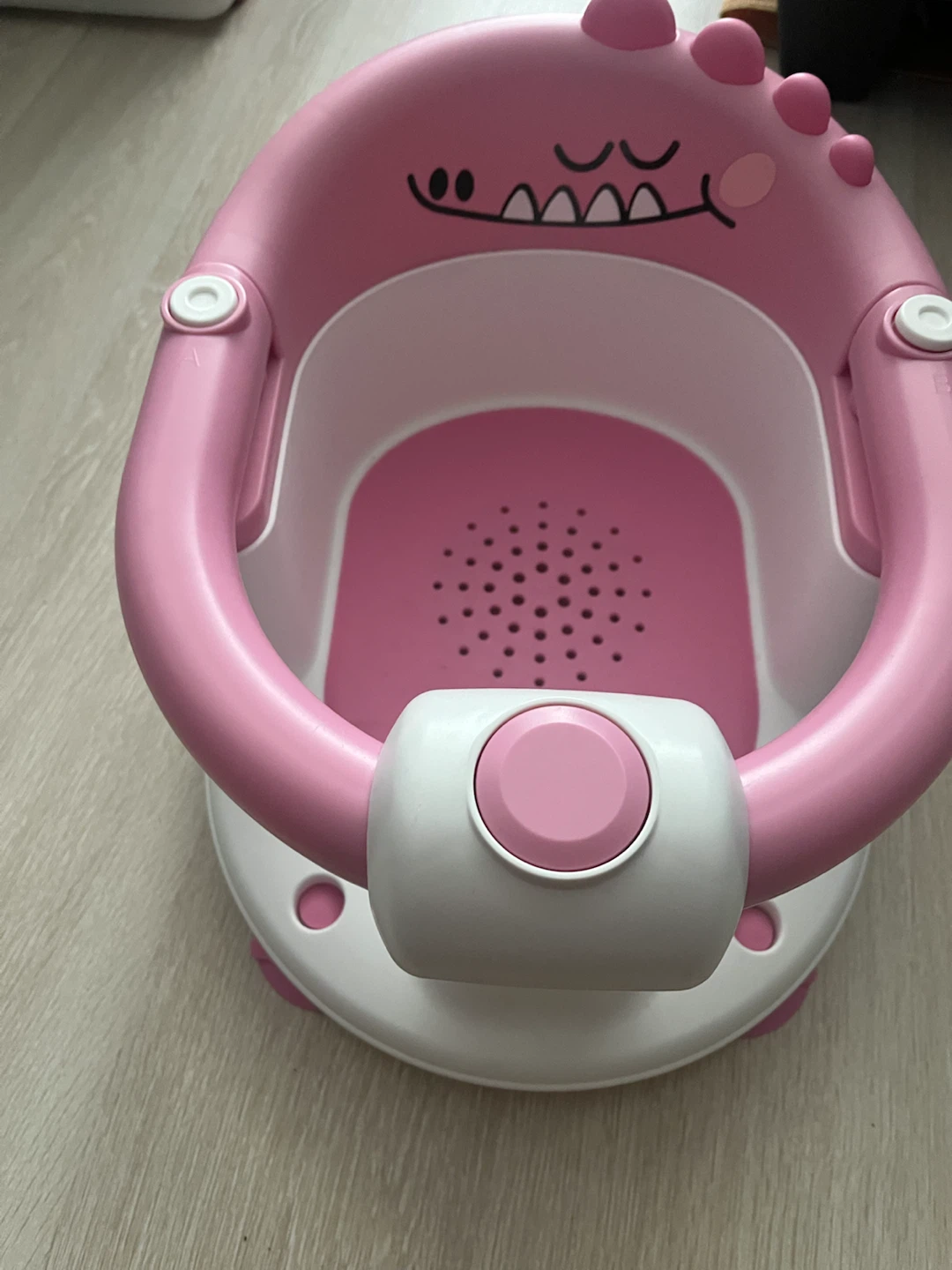 Pink Dinosaur Baby Bath Seat
