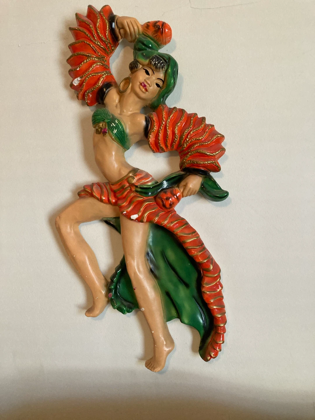 Mid century plaster wall plaque