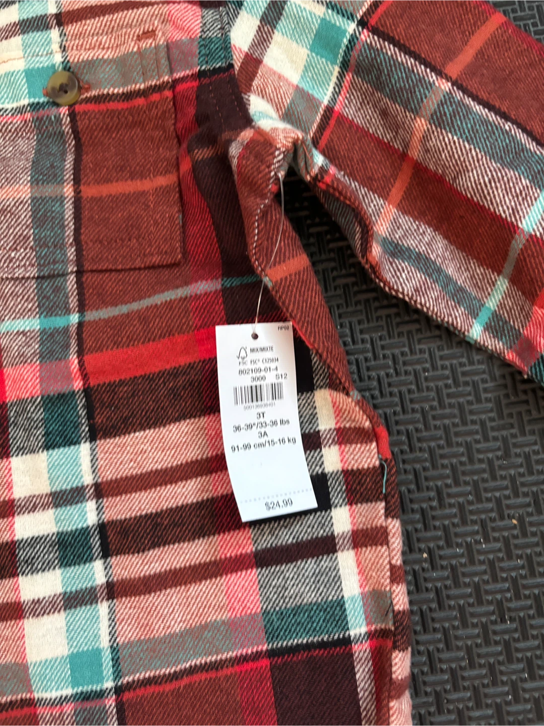 Old Navy Plaid Flannel Shirt - Size 3T - photo 3
