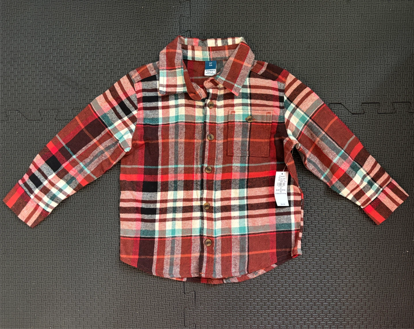 Old Navy Plaid Flannel Shirt - Size 3T
