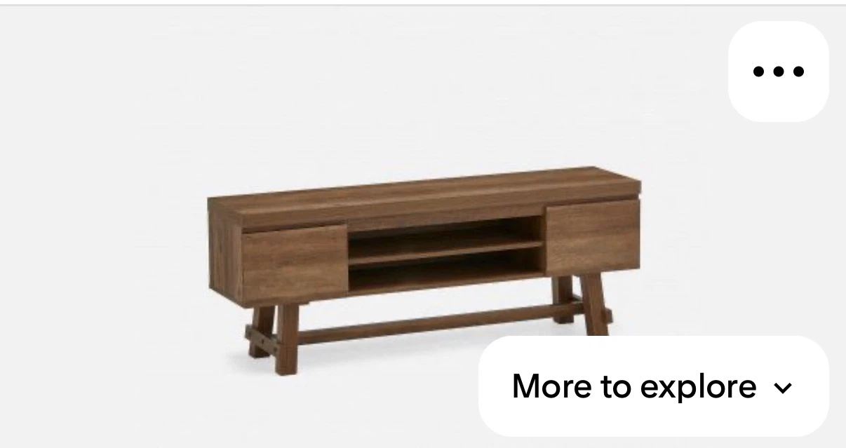 Wooden Media Console with Shelves & end table