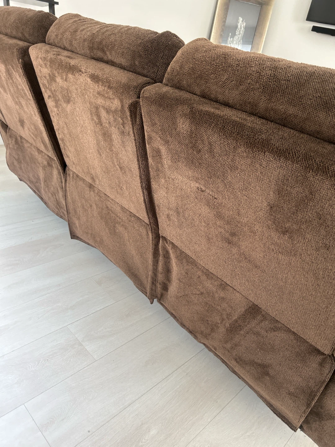 Brown Reclining Sofa - photo 4