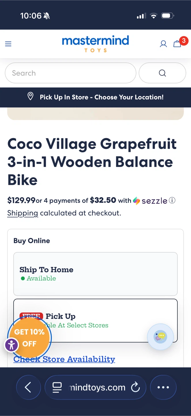 Coco Village Grapefruit 3-in-1 Wooden Balance Bike - photo 4