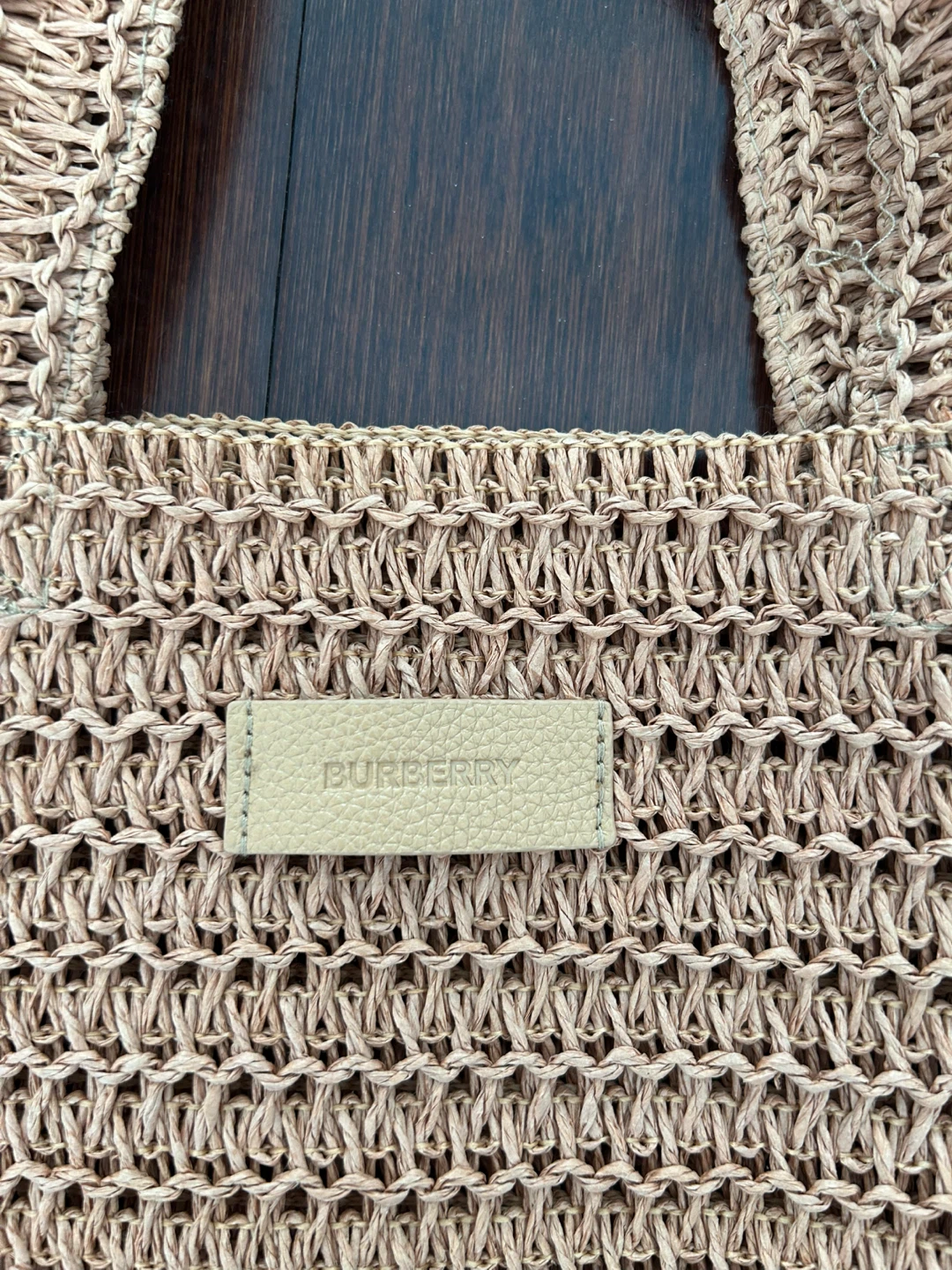 Authentic Burberry Raffia Straw Tote Bag