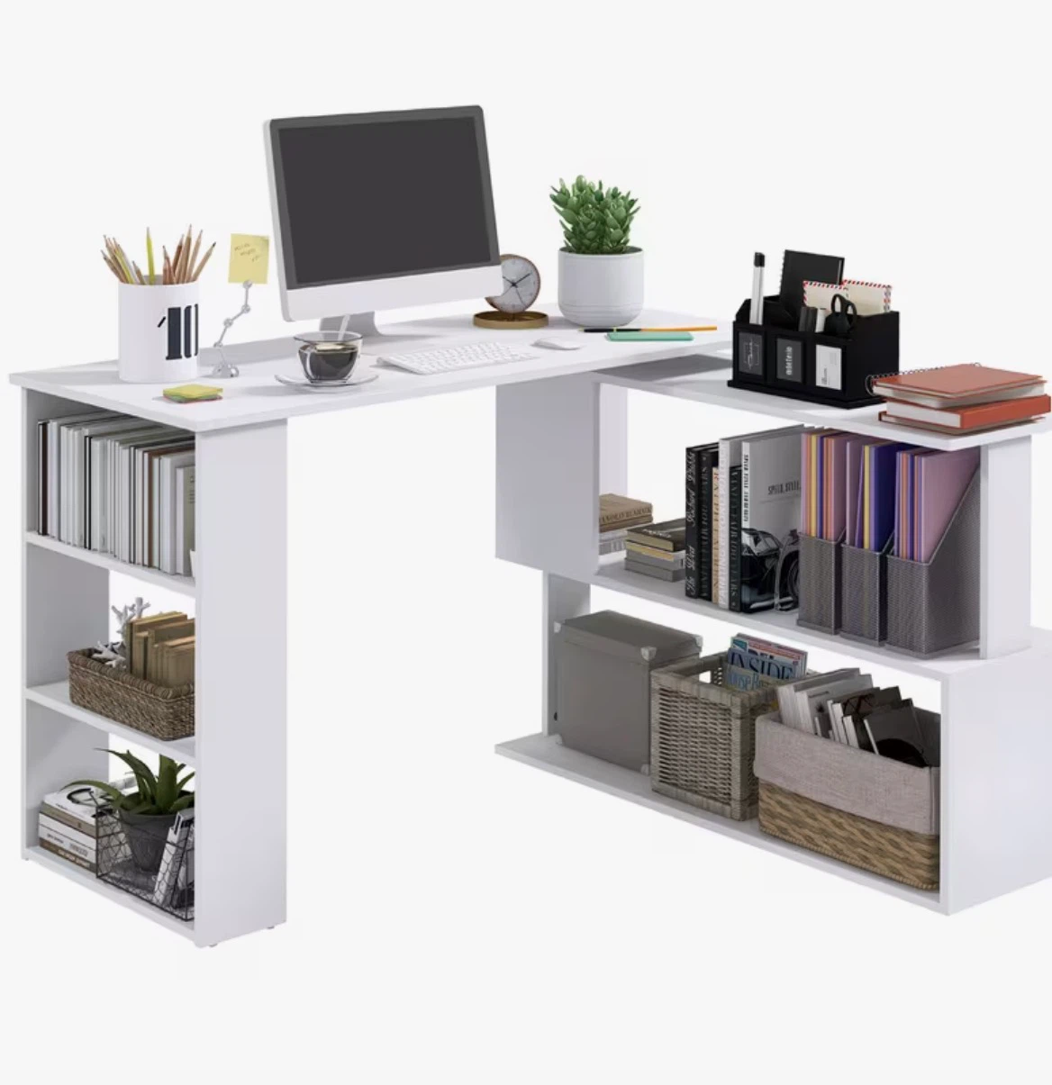Rotary corner desk/shelf