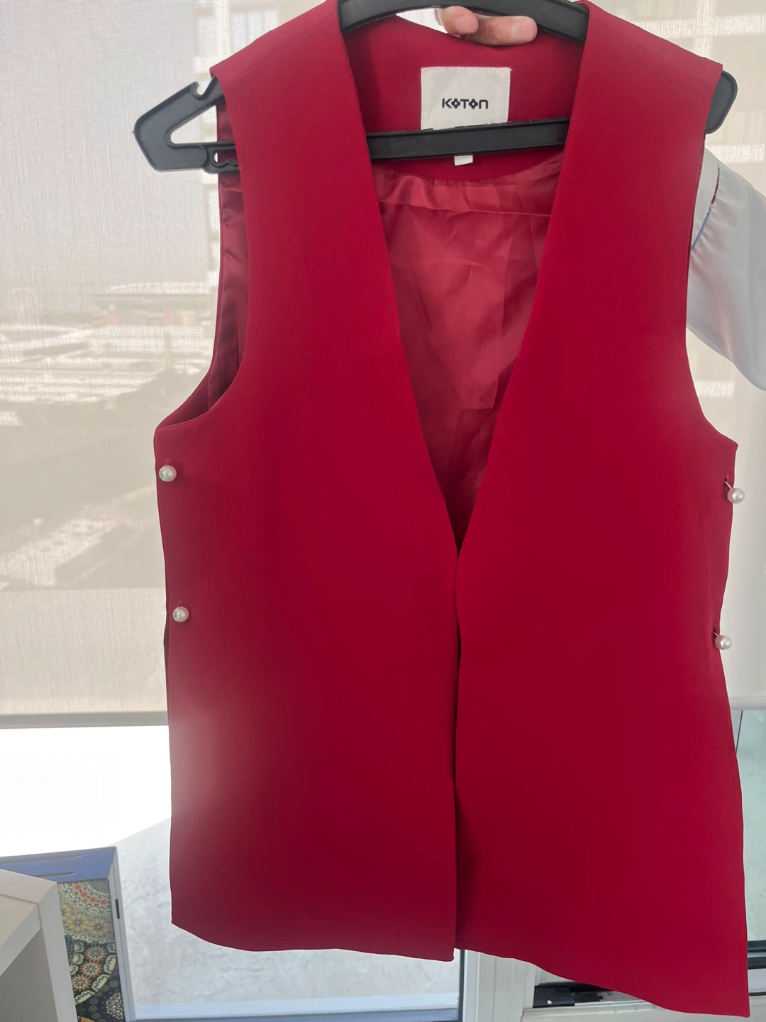 Koton Red Vest with Pearl Buttons