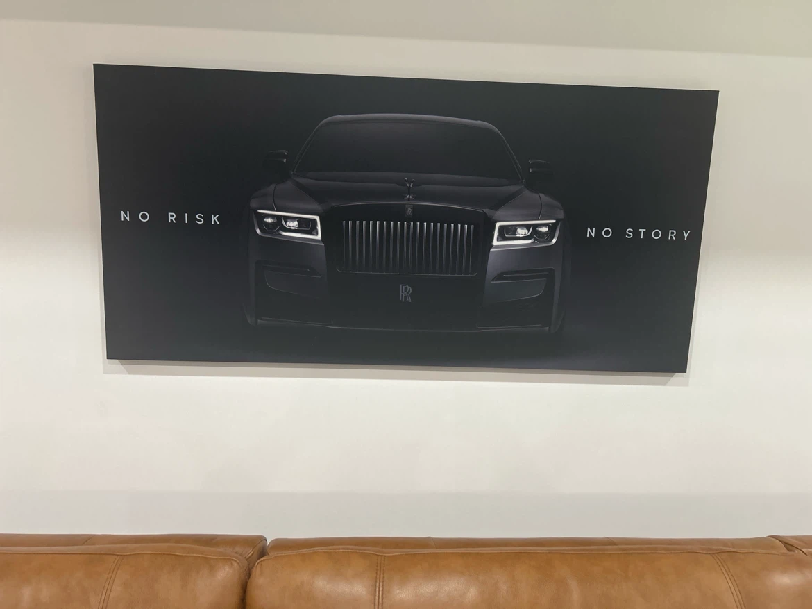 Rolls Royce "No Risk No Story" Canvas Art