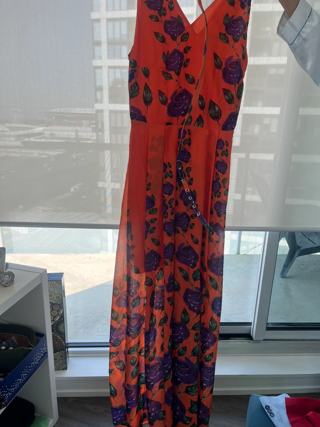 Orange Floral Maxi Dress size S