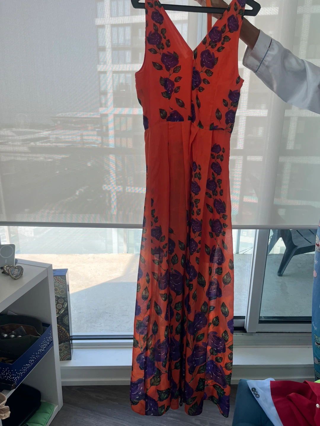 Orange Floral Maxi Dress size S - photo 2