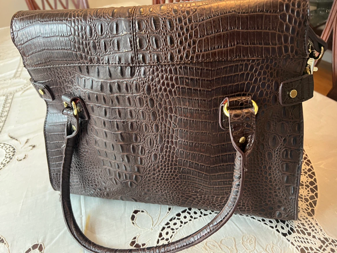 Marc Fisher Brown Croc Embossed Handbag - photo 4