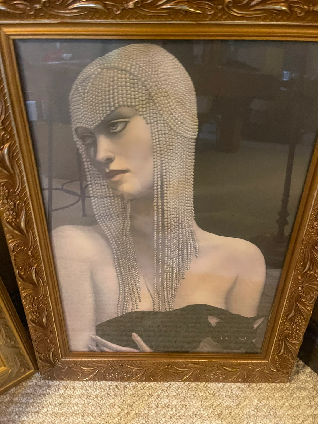 Deco-style print  "Solitaire" artist Jane Whiting Chrzanoska