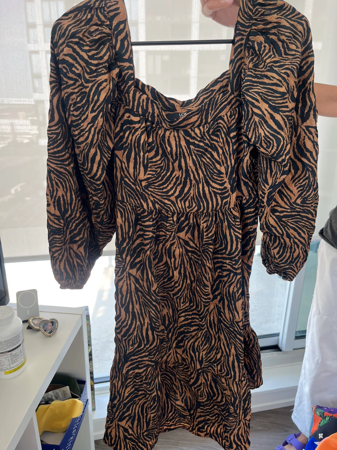 LOW by J.Crew Tiger Print Puff Sleeve Dress