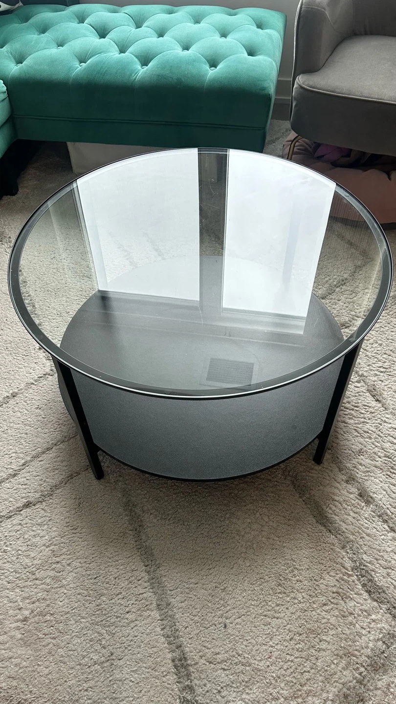 Round Glass Coffee Table with Two Tiers - photo 2