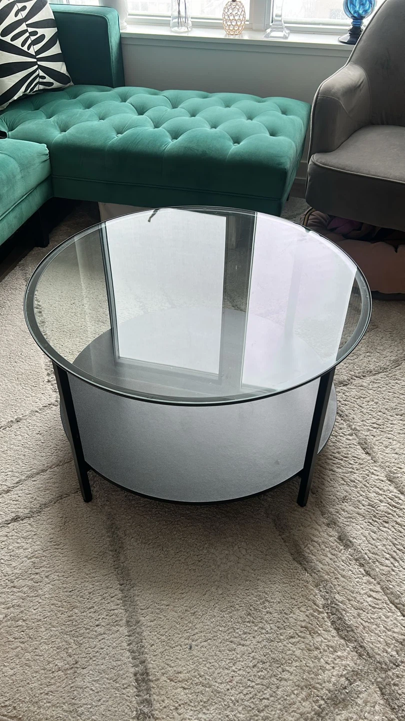 Round Glass Coffee Table with Two Tiers - photo 3