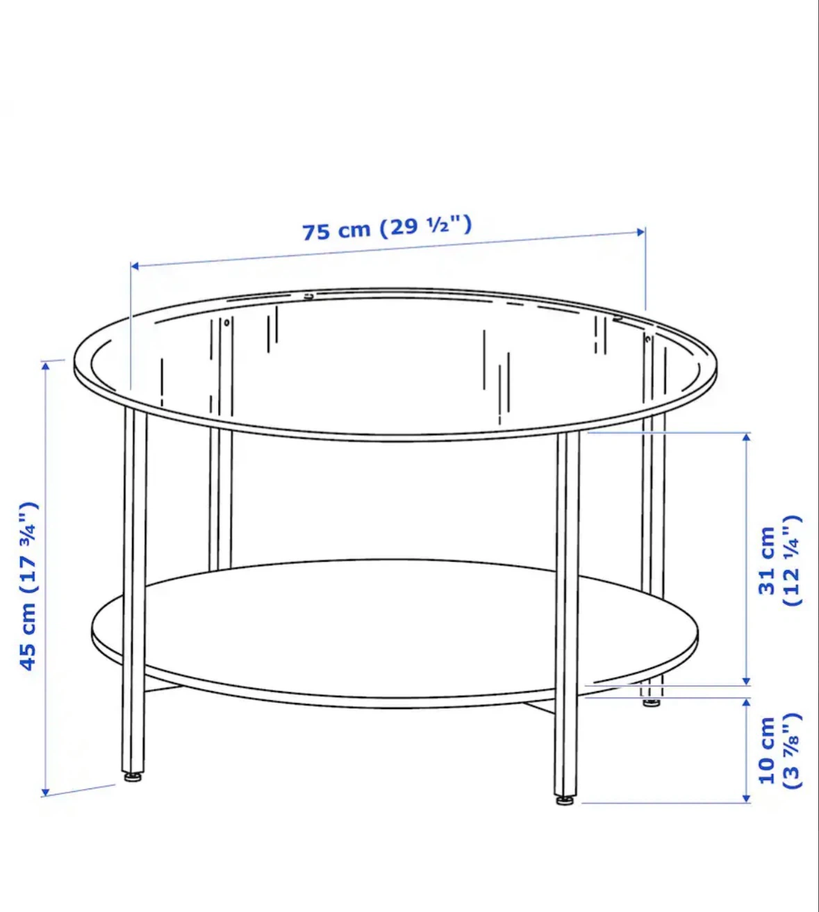 Round Glass Coffee Table with Two Tiers - photo 4