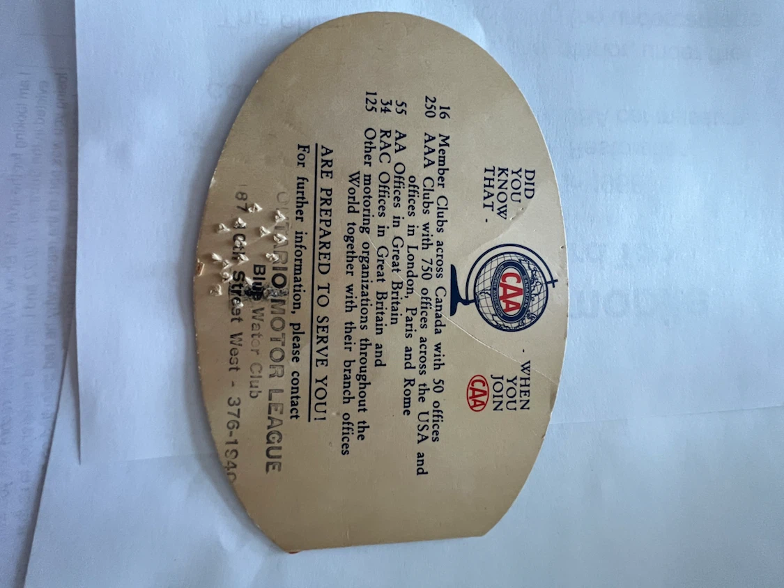 Vintage CAA advertising giveaway - photo 3